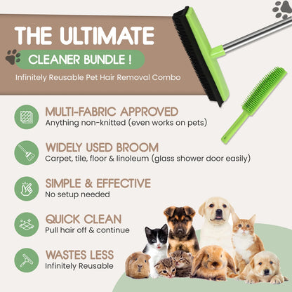 FurSweep™ Pet Hair Rubber Broom
