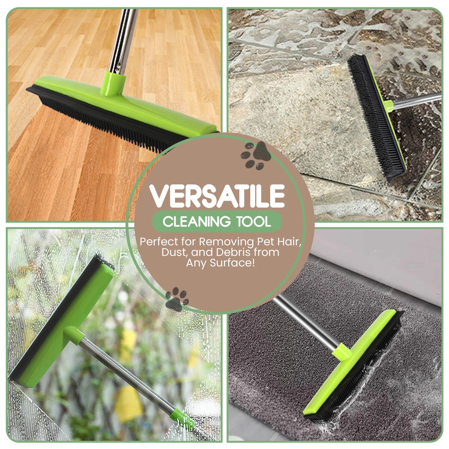 FurSweep™ Pet Hair Rubber Broom