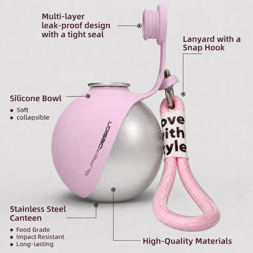 FurSweep™ Dog Water Bottle with Bowl