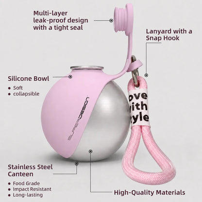 FurSweep™ Dog Water Bottle with Bowl